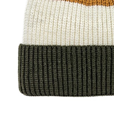 Muts - Gårda Courchevel Merino Wool Beanie (groen/gebroken wit/mosterd)