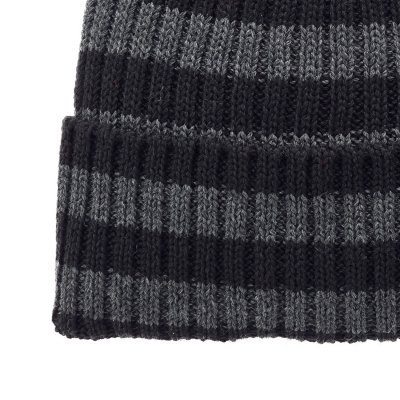 Muts - Gårda Davos Striped Merino Wool Beanie (grijs/zwart)