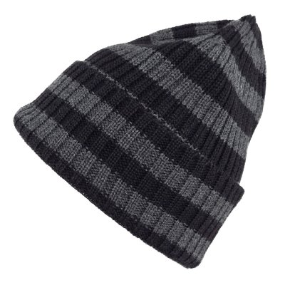 Muts - Gårda Davos Striped Merino Wool Beanie (grijs/zwart)