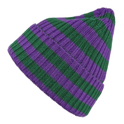 Muts - Gårda Davos Striped Merino Wool Beanie (groen/paars)
