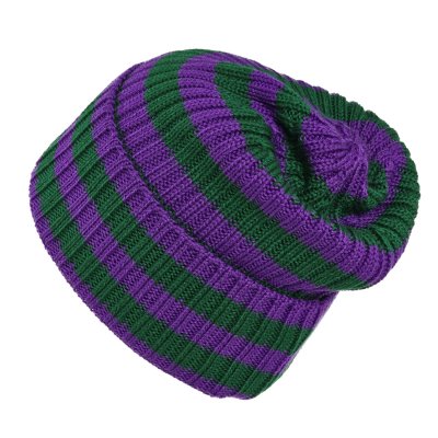 Muts - Gårda Davos Striped Merino Wool Beanie (groen/paars)