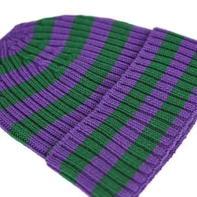 Muts - Gårda Davos Striped Merino Wool Beanie (groen/paars)