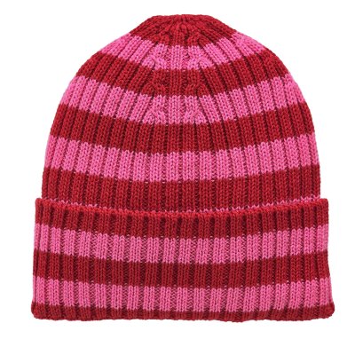 Muts - Gårda Davos Striped Merino Wool Beanie (rood/roze)