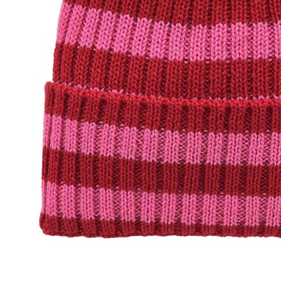 Muts - Gårda Davos Striped Merino Wool Beanie (rood/roze)