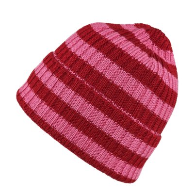 Muts - Gårda Davos Striped Merino Wool Beanie (rood/roze)