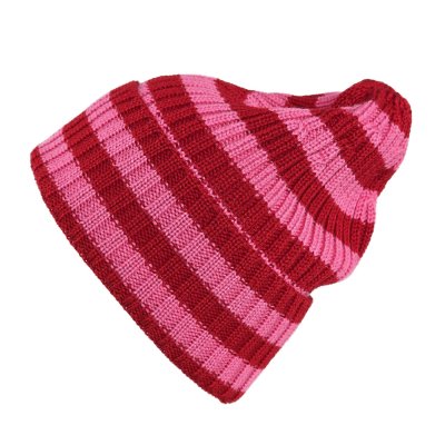 Muts - Gårda Davos Striped Merino Wool Beanie (rood/roze)