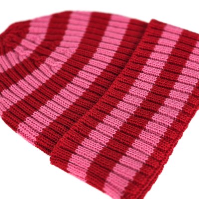 Muts - Gårda Davos Striped Merino Wool Beanie (rood/roze)