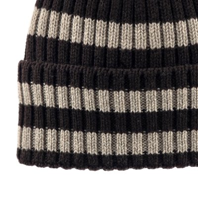 Muts - Gårda Davos Striped Merino Wool Beanie (bruin/beige)