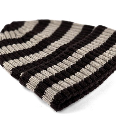Muts - Gårda Davos Striped Merino Wool Beanie (bruin/beige)