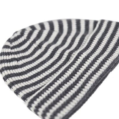 Muts - Gårda Saint-Gervais Striped Wool Mix Beanie (donkergrijs/wit)