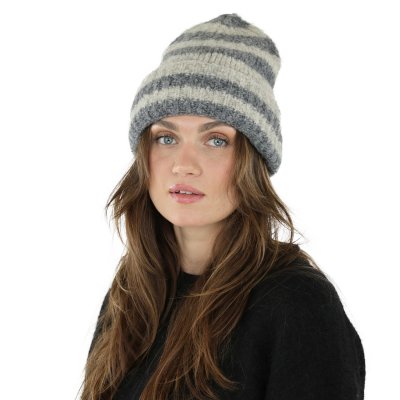 Muts - Gårda Lech Striped Wool Mix Beanie (beige/grijs)