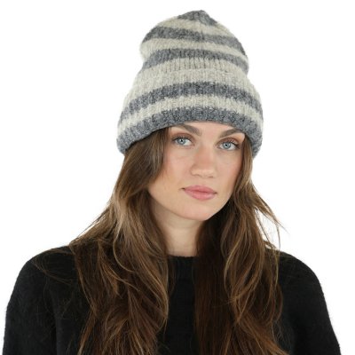 Muts - Gårda Lech Striped Wool Mix Beanie (beige/grijs)