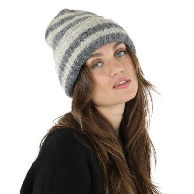 Muts - Gårda Lech Striped Wool Mix Beanie (beige/grijs)