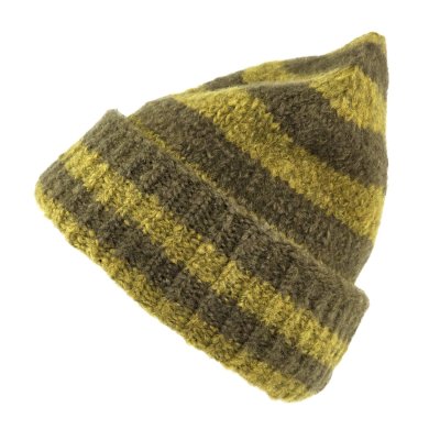 Muts - Gårda Lech Striped Wool Mix Beanie (groente)