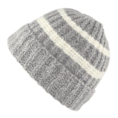 Muts - Gårda Les Deux Alpes Striped Merino Mix Beanie (grijs/wit)