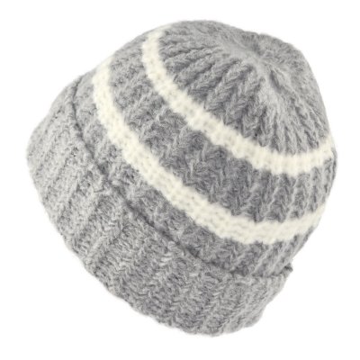 Muts - Gårda Les Deux Alpes Striped Merino Mix Beanie (grijs/wit)