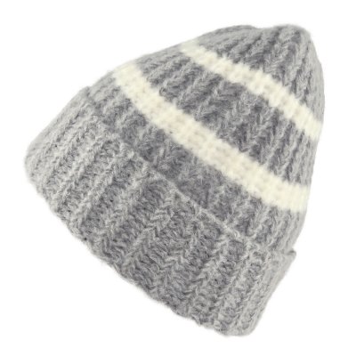 Muts - Gårda Les Deux Alpes Striped Merino Mix Beanie (grijs/wit)