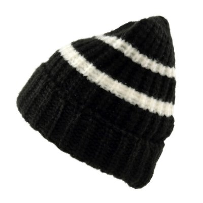 Muts - Gårda Les Deux Alpes Striped Merino Mix Beanie (zwart/wit)