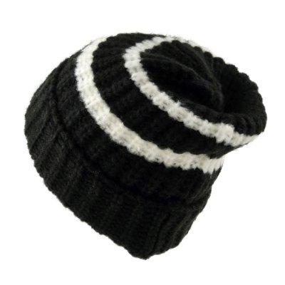 Muts - Gårda Les Deux Alpes Striped Merino Mix Beanie (zwart/wit)