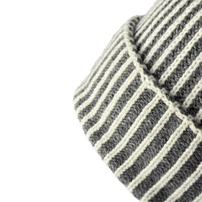 Muts - Gårda Megève Striped Cashmere Mix Beanie (grijs/wit)