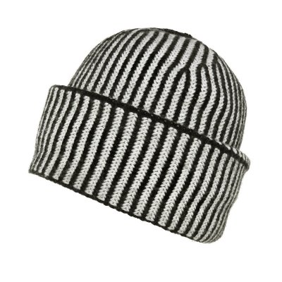 Muts - Gårda Megève Striped Cashmere Mix Beanie (zwart/wit)