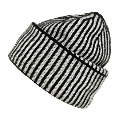 Muts - Gårda Megève Striped Cashmere Mix Beanie (zwart/wit)