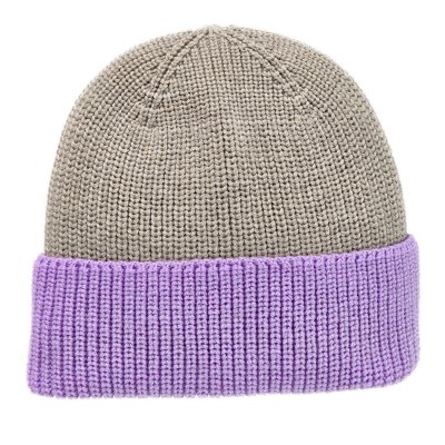 Muts - Gårda St. Moritz Merino Wool Beanie (paars/beige)