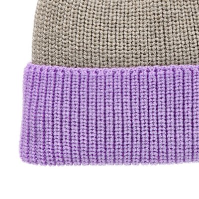 Muts - Gårda St. Moritz Merino Wool Beanie (paars/beige)