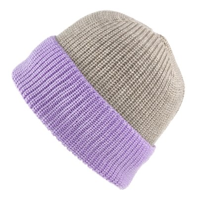Muts - Gårda St. Moritz Merino Wool Beanie (paars/beige)