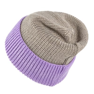 Muts - Gårda St. Moritz Merino Wool Beanie (paars/beige)