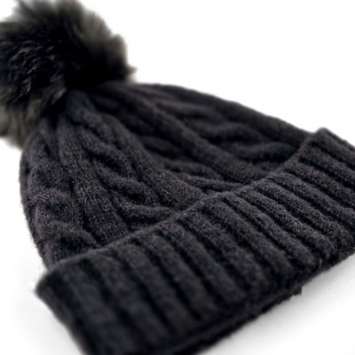 Muts - Gårda Saas-Fee Cable Knit Wool Mix Beanie (zwart)