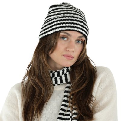 Muts - Gårda Saint-Gervais Striped Wool Mix Beanie (zwart/wit)