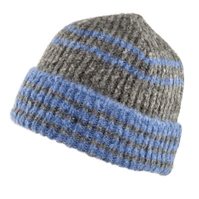 Muts - Gårda Verbier Striped Wool Mix Beanie (grijs/blauw)