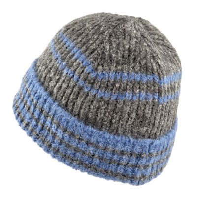 Muts - Gårda Verbier Striped Wool Mix Beanie (grijs/blauw)