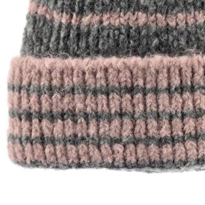 Muts - Gårda Verbier Striped Wool Mix Beanie (grijs/roze)