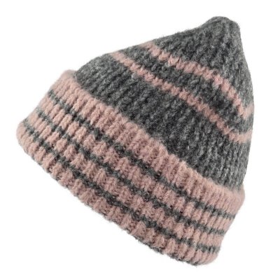 Muts - Gårda Verbier Striped Wool Mix Beanie (grijs/roze)