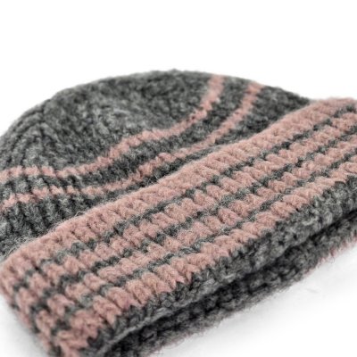 Muts - Gårda Verbier Striped Wool Mix Beanie (grijs/roze)