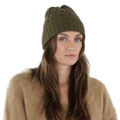 Muts - Gårda Villars Cable Knit Wool Mix Beanie (mosgroen)