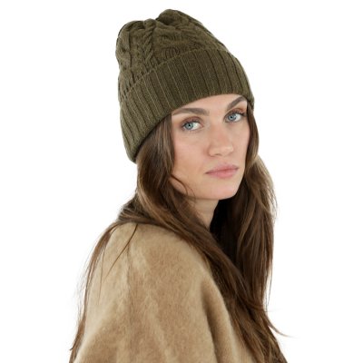 Muts - Gårda Villars Cable Knit Wool Mix Beanie (mosgroen)