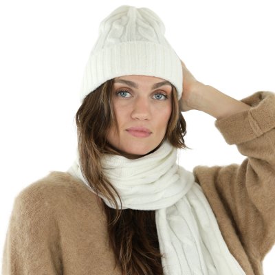 Muts - Gårda Bad Gastein Cable Knit Wool Mix Beanie (wit)