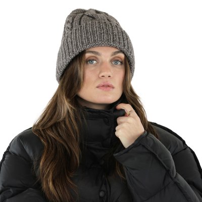 Muts - Gårda Bormio Cable Knit Wool Mix Beanie (grijs/beige)