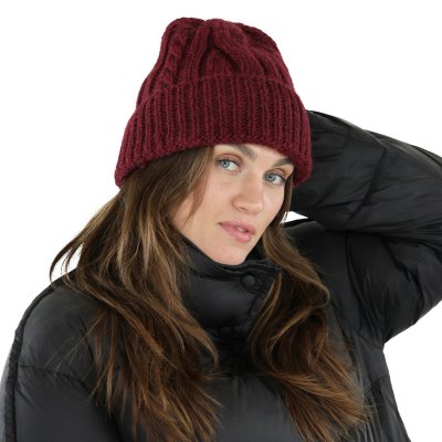 Muts - Gårda Bormio Cable Knit Wool Mix Beanie (bordeaux)