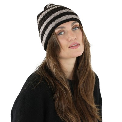 Muts - Gårda Davos Striped Merino Wool Beanie (bruin/beige)