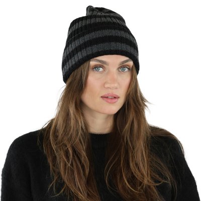 Muts - Gårda Davos Striped Merino Wool Beanie (grijs/zwart)
