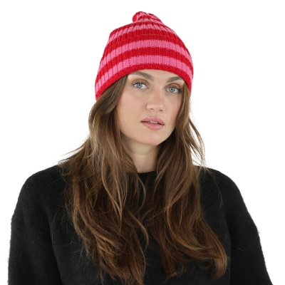Muts - Gårda Davos Striped Merino Wool Beanie (rood/roze)