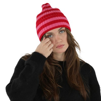 Muts - Gårda Davos Striped Merino Wool Beanie (rood/roze)