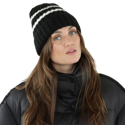 Muts - Gårda Les Deux Alpes Striped Merino Mix Beanie (zwart/wit)