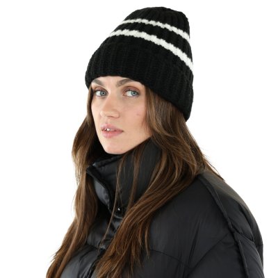 Muts - Gårda Les Deux Alpes Striped Merino Mix Beanie (zwart/wit)
