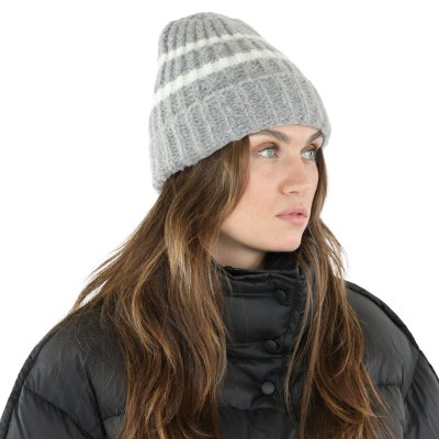 Muts - Gårda Les Deux Alpes Striped Merino Mix Beanie (grijs/wit)