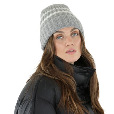 Muts - Gårda Les Deux Alpes Striped Merino Mix Beanie (grijs/wit)